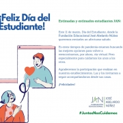 Afiche para felicitar a los estudiantes por su día en contexto de pandemia